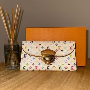 Louis Vuitton Murakami Eugenie Wallet in White Multicolor